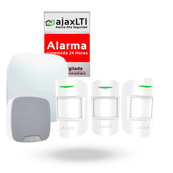 Kit alarma Ajax con sirena (hub + 3xmotionprotect + homesiren + keypad +  cartel) - tpvcenter
